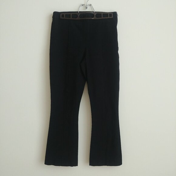 Judith & Charles black cotton stretch cropped ankle pants size 2 seam - Picture 1 of 14